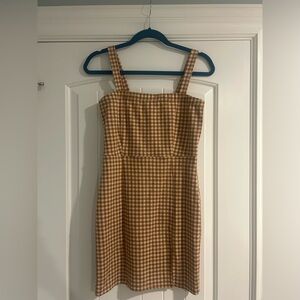 Orange and White Gingham Pinafore Dress from Forever 21